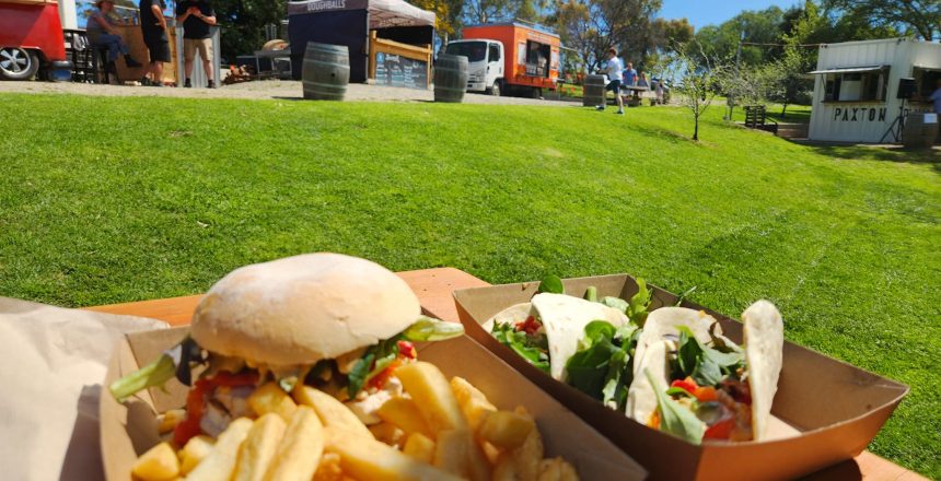 chimi with trucks in background